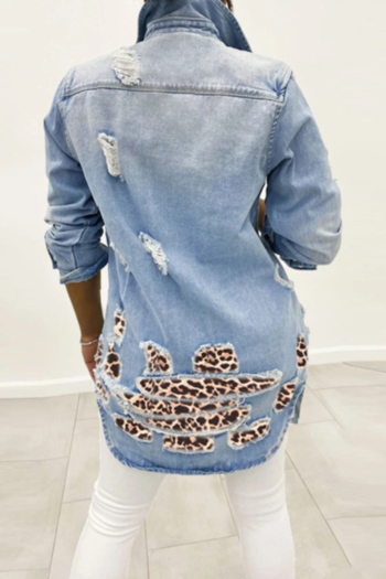 new plus size stylish inelastic splice pockets denim jacket