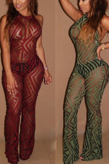 Women's Mesh Backless See Through Sexy Jumpsuit