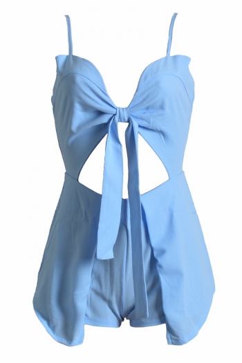 Blue Bow Chiffon Sling Playsuit