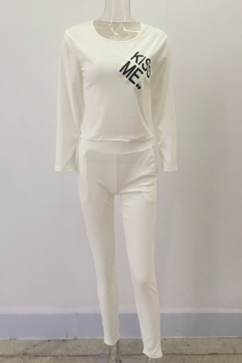 KISS ME Print Loose Casual Sport Sweater suit