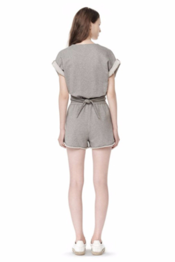 Women's Gray COTTON Loose Fashion Sample Solid Two-Piece Set
