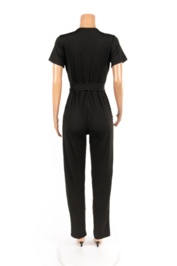 Solid Plus Size Belted Fashion Jumpsuit