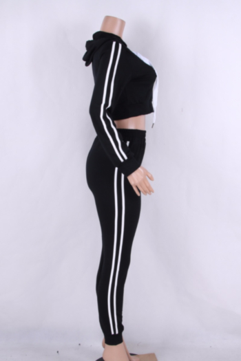 Black&White Hooded Thick Sweater Set