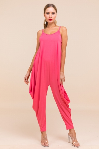 plus size fashion cute style stretch sling wide-legged harlan jumpsuit