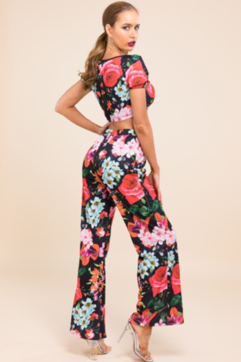 Sexy stylish style digital printed square vest and trousers two-piece sets