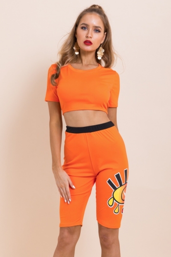 stylish sports 2 colors open back buckle stretch two-piece sets