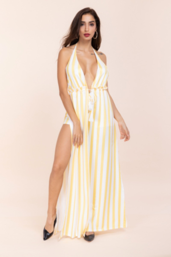 s-xxl sexy personality streak print hanging open back bandage stretch two-piece sets (new add colors)