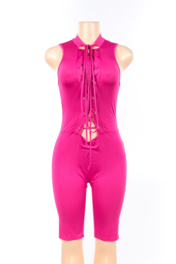 Sexy Women‘S Slim Strap Solid Color Jumpsuit