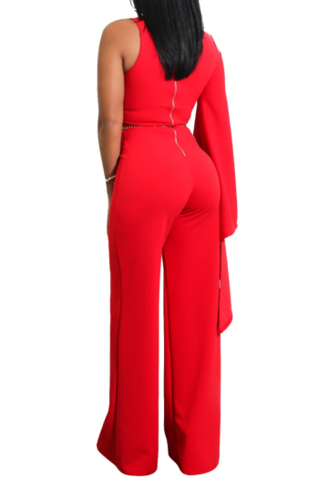 Sexy Irregular Solid Color  Jumpsuit