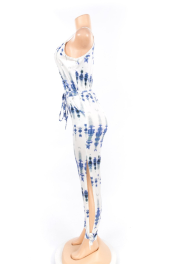 Sexy Printed Sling Wide-Leg &Plus-Size Hollow Jumpsuit
