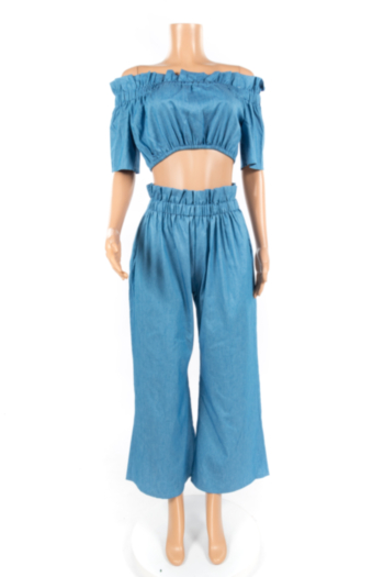 Sexy Fashion Ruffled Off-Shoulder Loose Casual Two-Piece Sets