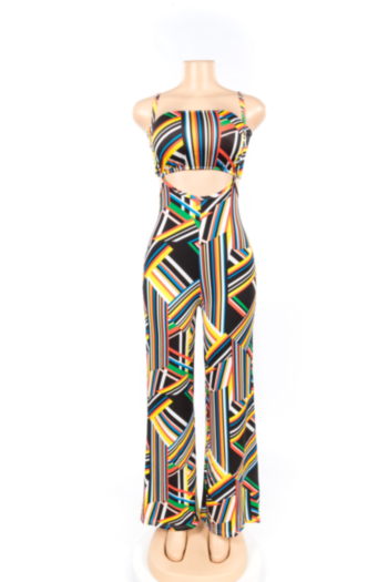 Sexy Nightclub Women's Summer Printing Wrapped Chest Multicolor Two-Piece Sets