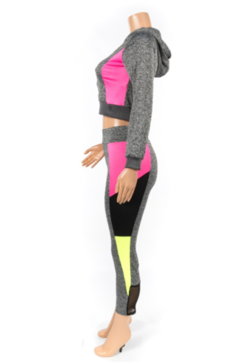 Sports Style Zipper Casual Long Sleeve Two Piece Set