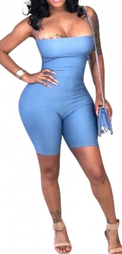 New Added Color And Size Plus Size 4 Color Strapless shoulder Bandage Open Back Sexy Jumpsuit
