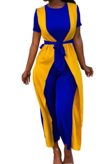 Plus Size Stitching OL Style Fake Two Pieces Jumpsuit