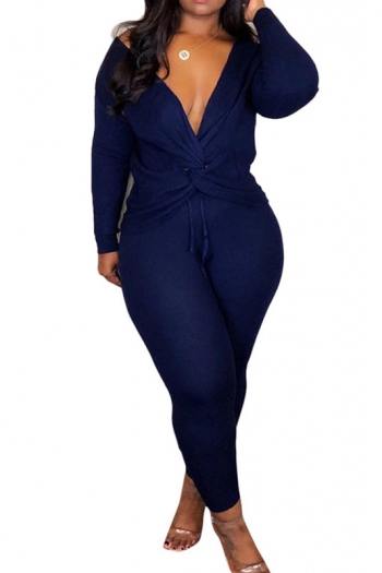 autumn deep v two wearing methods 2pc jumpsuit