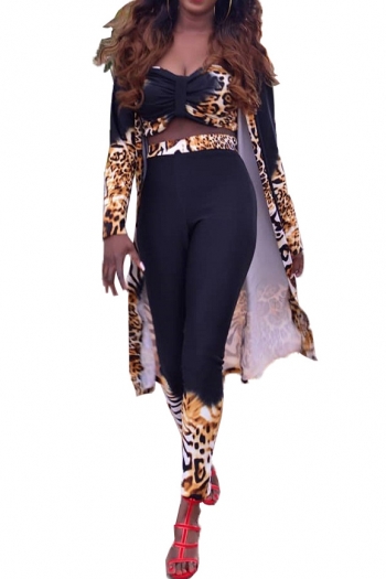 fashion sexy leopard printing 3pc jumpsuit