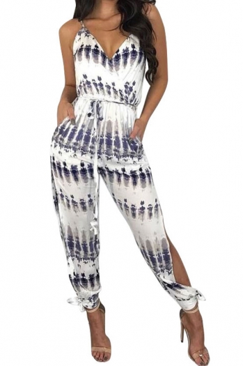 Sexy Printed Sling Wide-leg Jumpsuit
