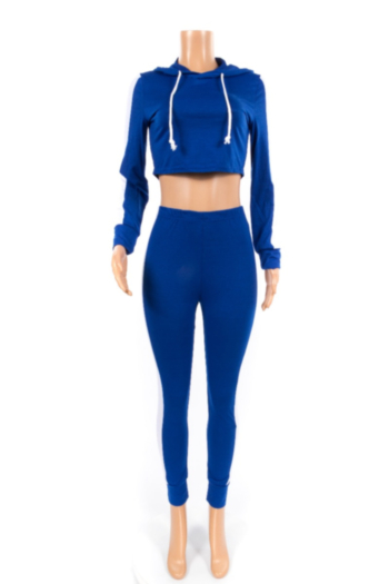 New contrast color casual sports suit women's two-piece set