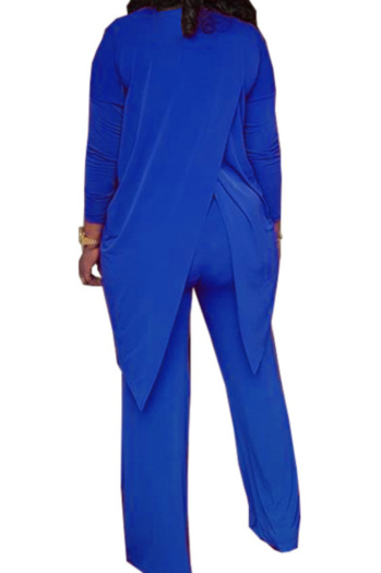 Multicolor casual back slit two-piece suit