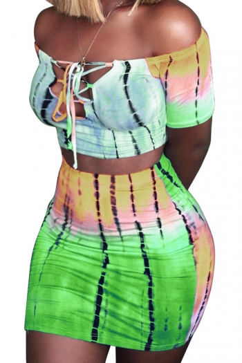 summer new 5 colors plus size strapless shoulder bandage short hip skirt two-piece set