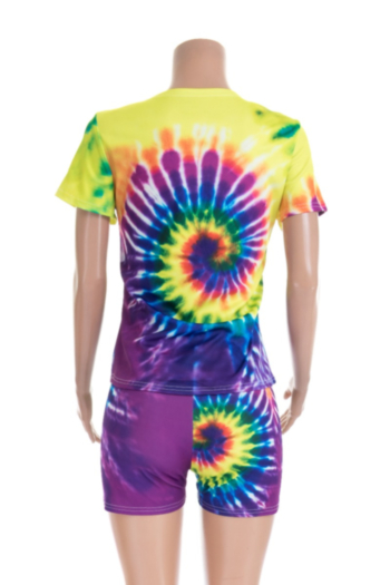 New 5 colors tie-dye printed stretch two-piece sets