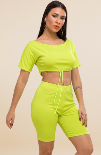 New 3 colors plus size short tops slim shorts stretch two-piece sets