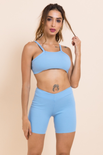 New stylish solid color slim stretch sling two-piece sets