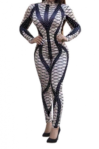 explosive positioning positioning print slim sexy jumpsuit