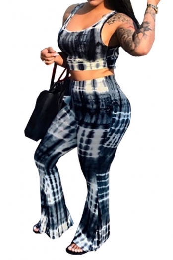 best selling printed tube vest+flared pants two-piece set