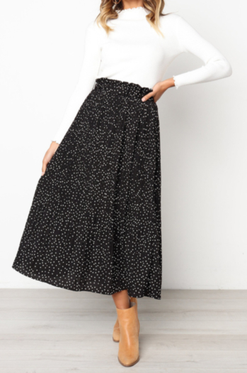 7 Colors casual printing pocket pleated skirt