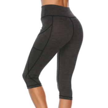 New solid color slim fitness pocket yoga sport shorts