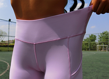 New fitness slim pocket solid color yoga pants shorts