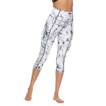 New printed pocket slim fitness sport yoga pants shorts