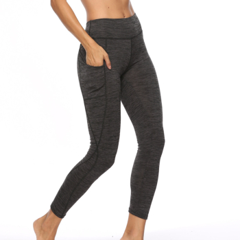 New solid color pocket slim fitness yoga pants leggings