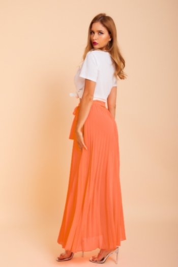 New stylish 3 colors plus size chiffon pleated skirts(with belt)
