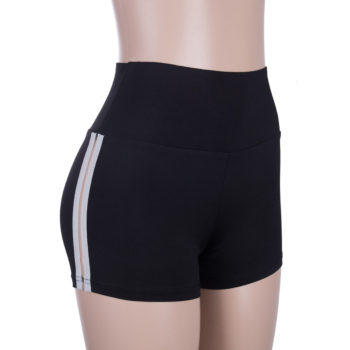 New splice stretch solid color yoga pants sport shorts