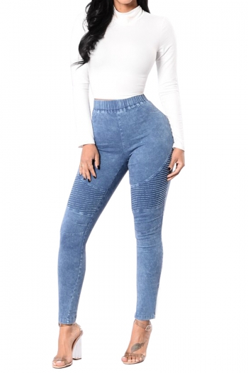 plus size seven colors new stylish solid color slim fit high waist stretch jeans