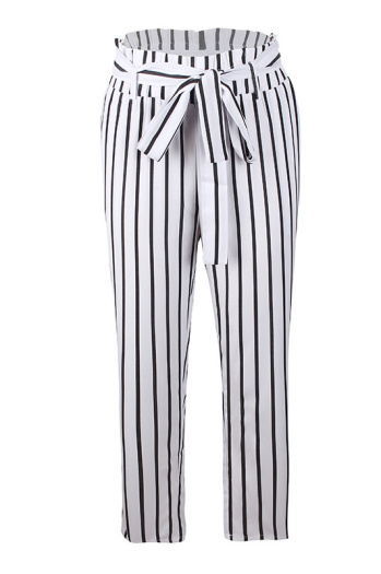 Black&White Striped Casual Pants 