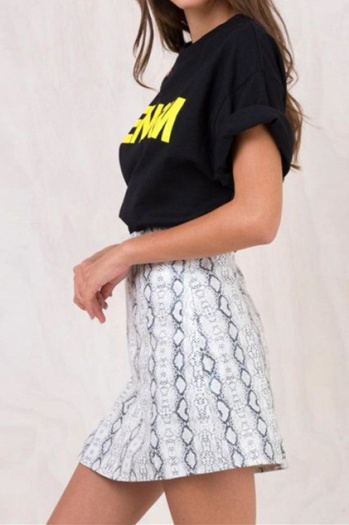 Split-forked Irregular Skirt