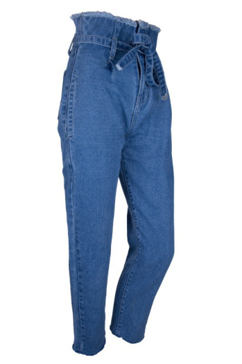 High-waisted waistband thin-leg pant