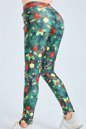 New stylish Christmas tree batch printing stretch fit yoga sport leggings