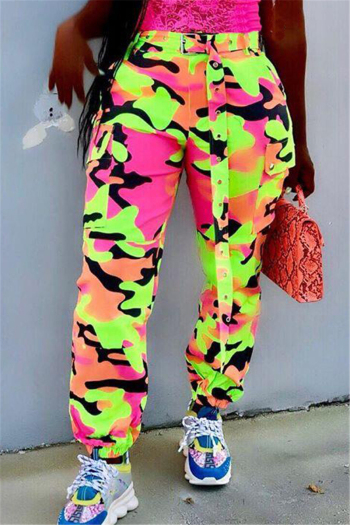 new stylish 2 colors autumn camo batch printing pockets micro elastic pants (with belt)