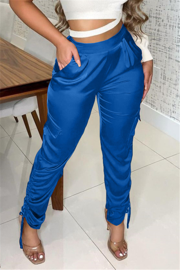 plus size 4 colors solid color new fashion simple pockets micro elastic pants