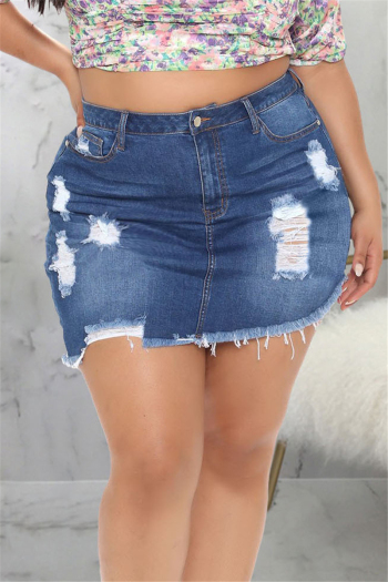 sexy oversize new fashion summer all-match holes slim denim skirt