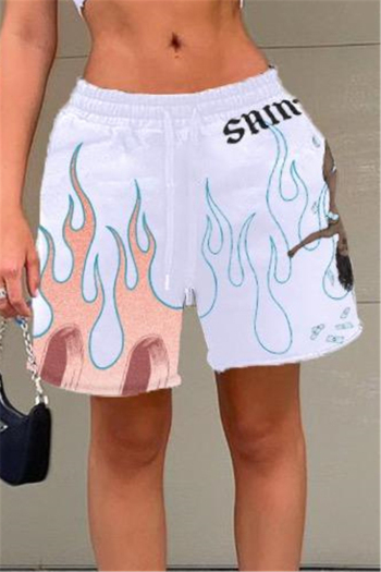 plus size new fashion summer pattern letter printing loose casual shorts