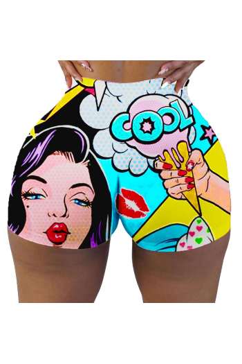plus size pattern printing summer new fashion hot shorts #10#