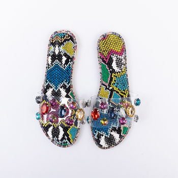 New stylish three colors hot drilling beach holiday slippers
