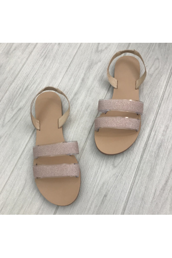 summer new shining stylish pu flat sandals