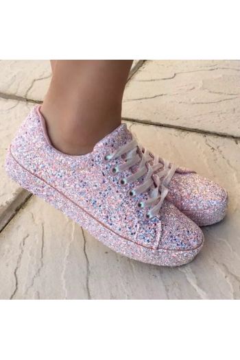 new four colors lace-up stylish sports shinny sneakers